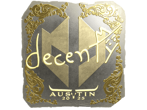 Sticker | decenty (Gold) | Austin 2025